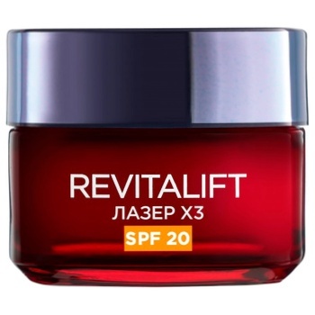 Крем-догляд L'Oreal Paris Revitalift Lazer X3 для обличчя денний регенеруючий SPF 20 50мл - купити, ціни на Auchan - фото 2