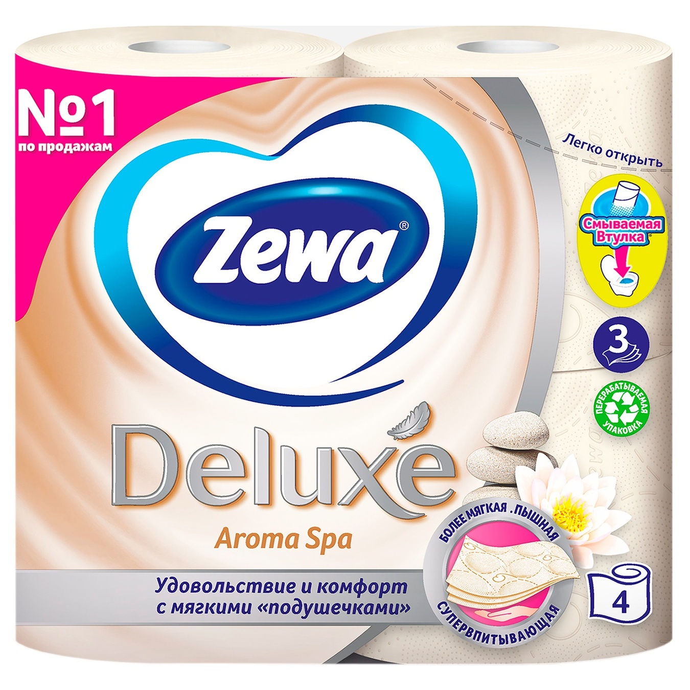 

Туалетная бумага Zewa Deluxe Aroma Spa 3х слойная 4шт