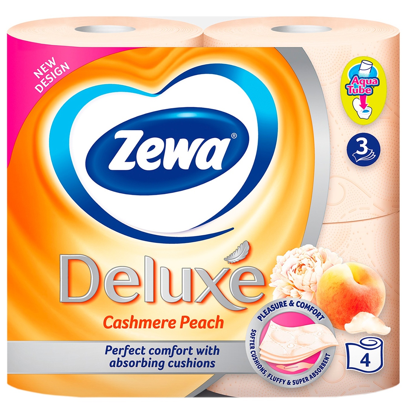 

Туалетная бумага Zewa Deluxe Cashmere Peach 3-х слойный 4шт