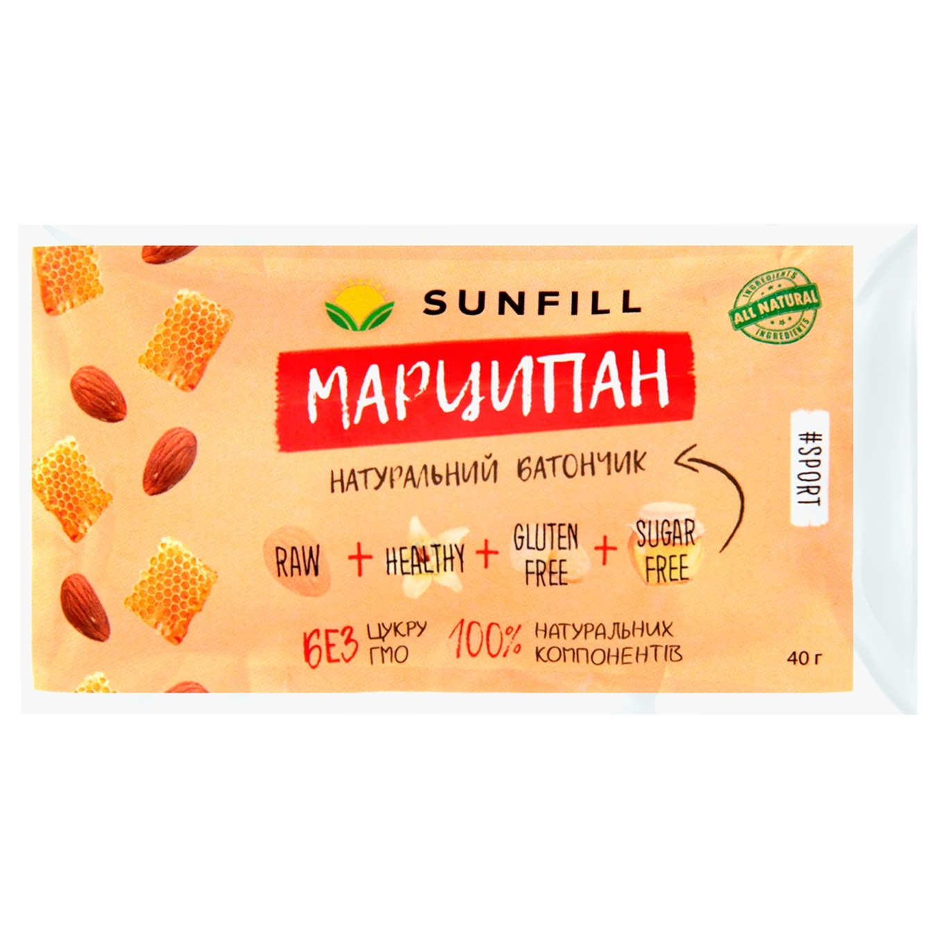 

Батончик Sunfill Марципан без сахара и глютена 40г
