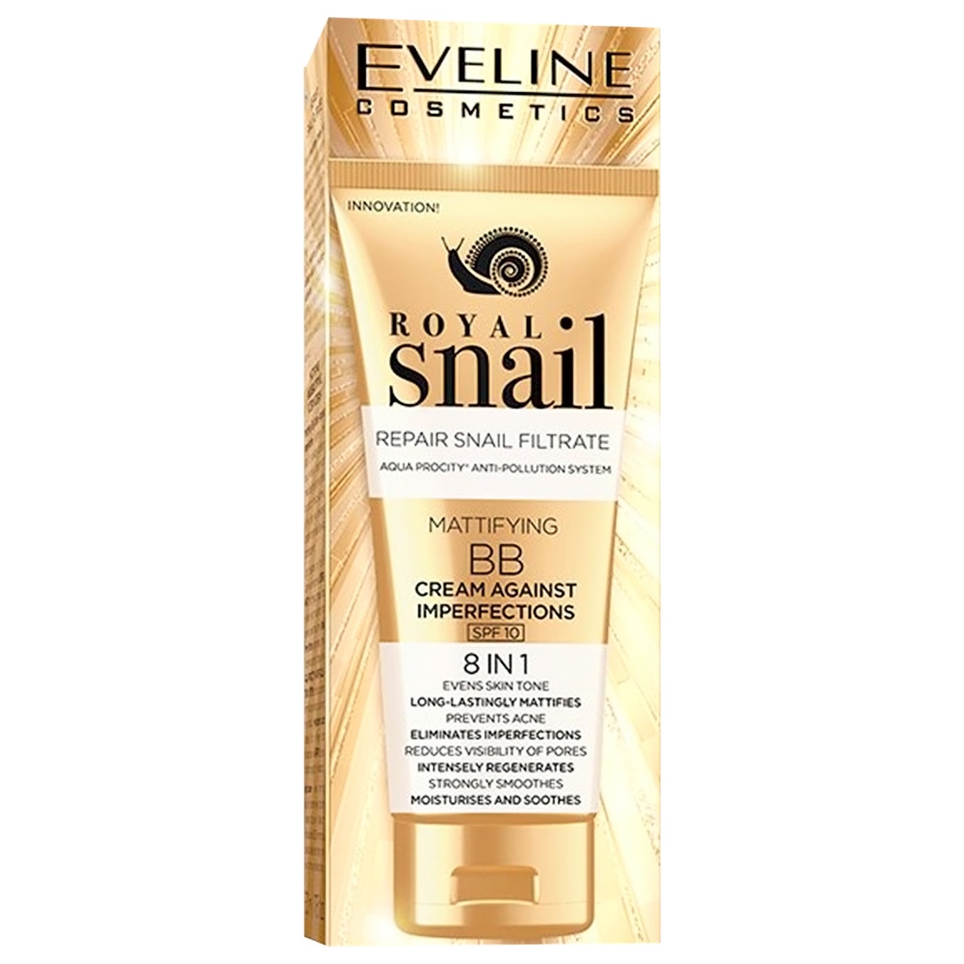 

ВВ-крем Eveline Cosmetics Royal Snail 8в1 матирующий против несовершенства 50мл