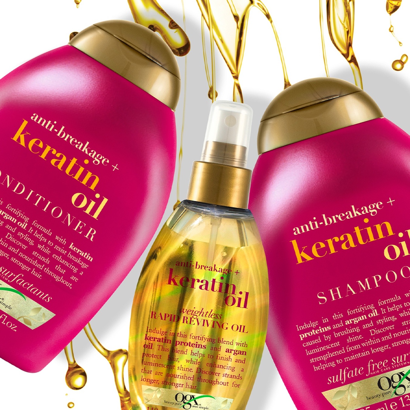 

Кондиционер для волос Ogx®Keratin Oil против ломкости с кератиновым маслом 385мл