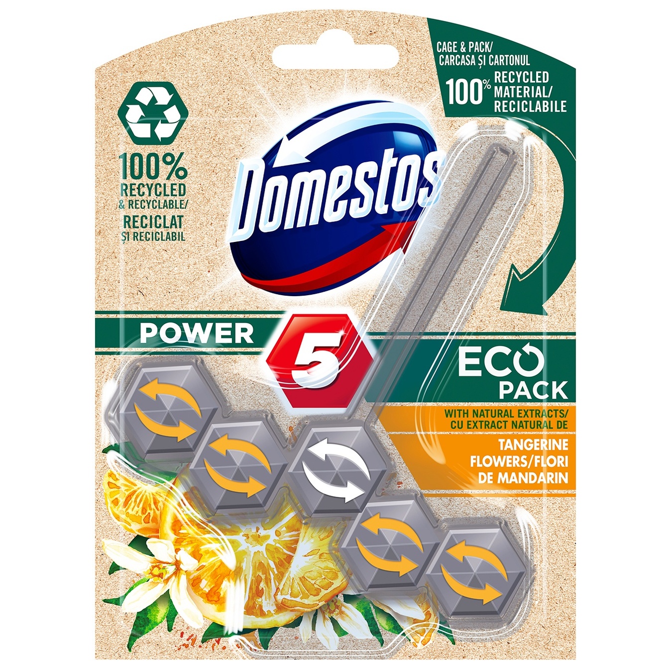 

Блок для унитаза Domestos Power 5 Цветы мандарина 55г