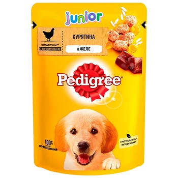 Корм Pedigree з куркою та рисом в желе для цуценят 100г