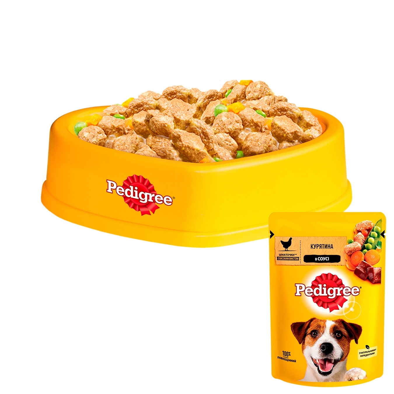 

Корм Pedigree с курицей и овощами в соусе для собак 100г