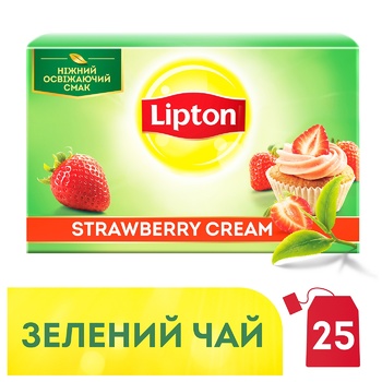 Чай Липтон Супер Тести Строберри крем зеленый 25х1.6г - купить, цены на Восторг - фото 2