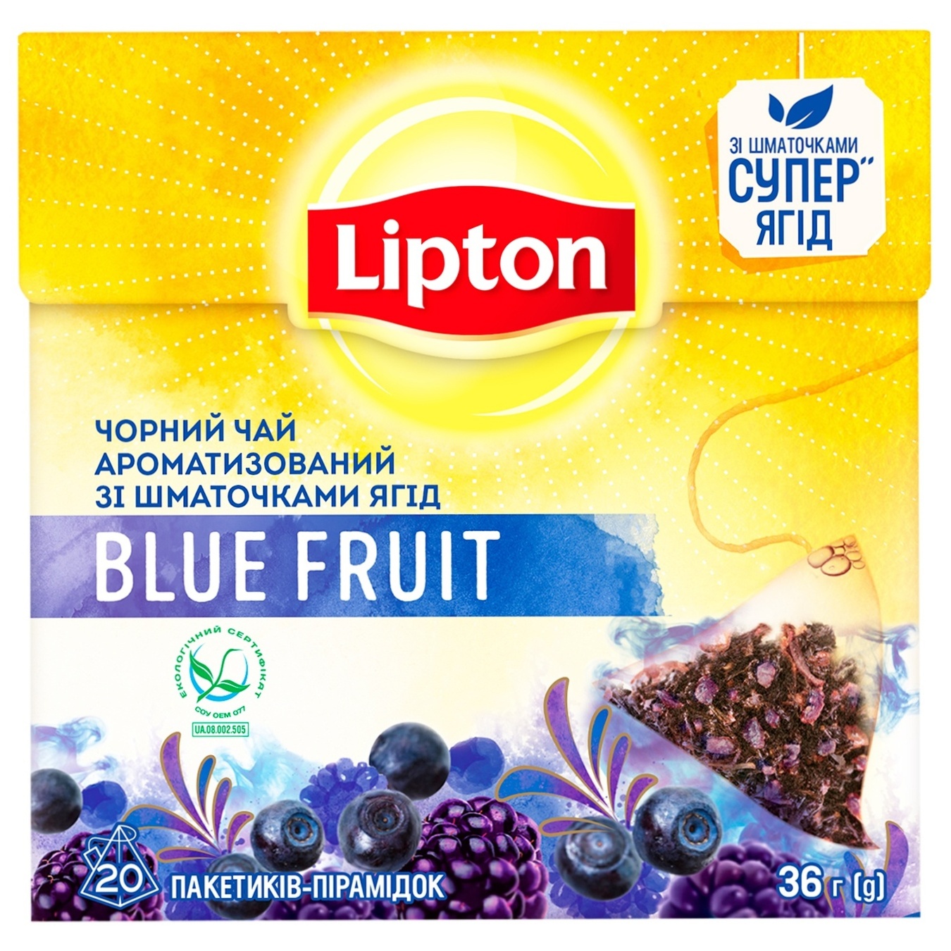 

Чай черный Lipton Blue Fruit в пирамидках 20шт*1,8г