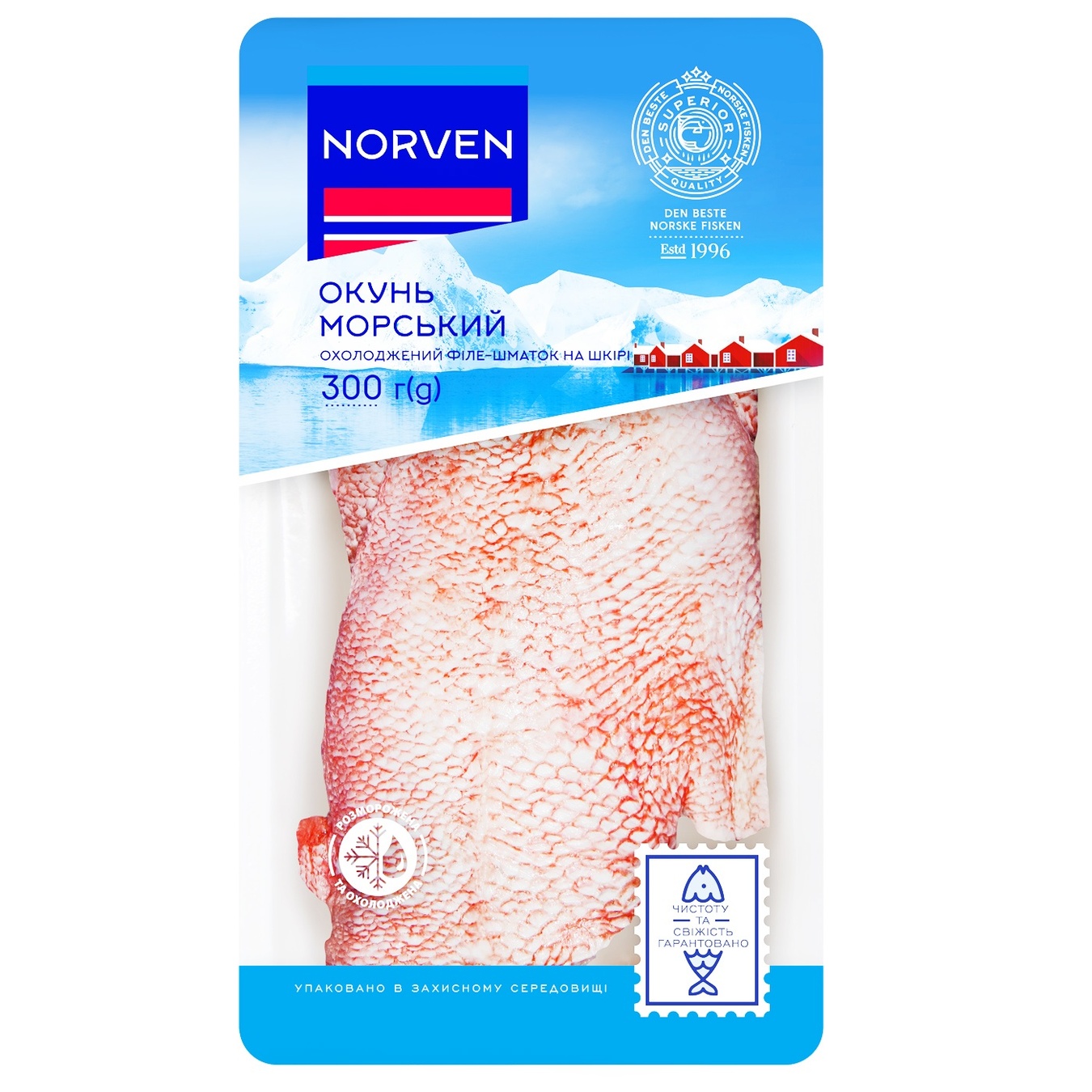

Окунь Norven филе на шкуре охлажденный 300г