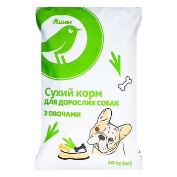 Корм сухий Auchan з овочами для собак 10кг - купити, ціни на КОСМОС - фото 1