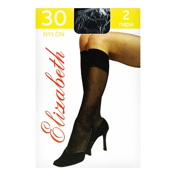 Elizabeth Nylon Black Knee Highs 30den 2pairs - buy, prices for Auchan - photo 2