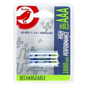 Акумулятор Auchan AAA 1000mAh 2шт - купити, ціни на Ашан - фото 1