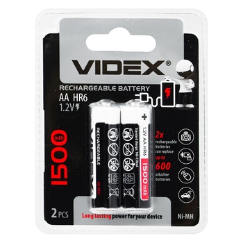 Акумулятор Videx АА HR6 1500mAh 2шт - купити, ціни на Auchan - фото 1