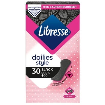 Прокладки щоденні Libresse Daily Style Black 30шт - купити, ціни на Auchan - фото 2