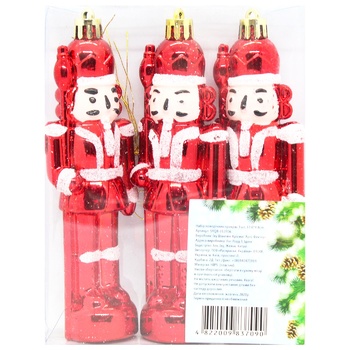 Set of Christmas Decorations 13.6x4.4cm 3pcs SYQB-012016 - buy, prices for MegaMarket - photo 1