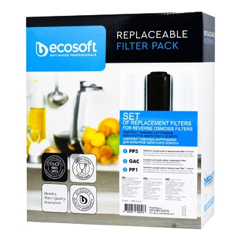 Комплект картриджей Ecosoft 1-2-3 для фильтра обратного осмоса - купить, цены на Auchan - фото 1