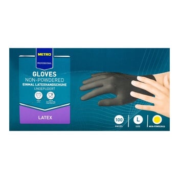 Metro Professional Latex Black Gloves size L 100pcs - buy, prices for - photo 3