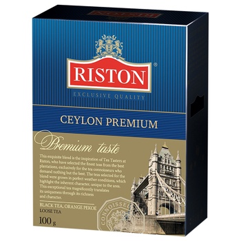 Чай черный Riston Ceylon Premium крупнолистовой 100г - купить, цены на NOVUS - фото 1