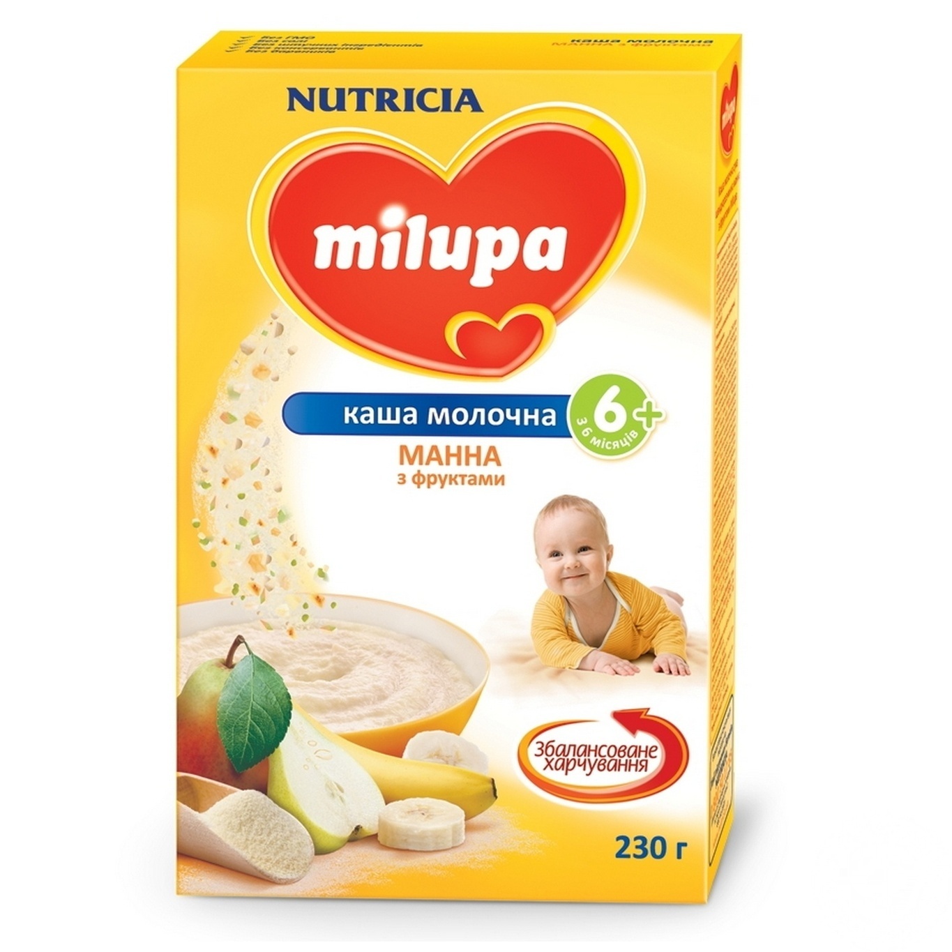 

Каша детская Милупа манная молочная с фруктами с 6 месяцев 230г Польша