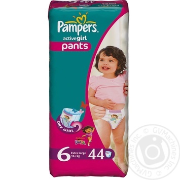 Подгузники-трусики Pampers Active Girl Extra Large 16+ кг для девочек Джамбо 44шт - купить, цены на NOVUS - фото 6