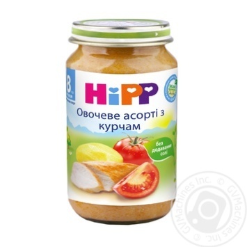 Baby puree Hipp Chicken in mashed potatoes with tomatoes for 8+ month old babies glass jar 220g Hungary - buy, prices for - photo 2