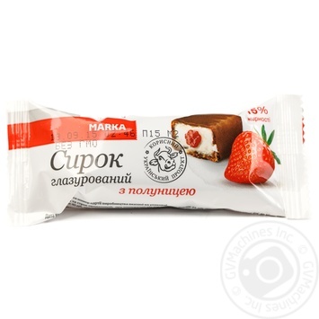 Glazed cheese Marka promo strawberries with cream 15% 36g - buy, prices for NOVUS - photo 1