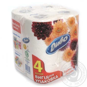 Рушники паперові Диво 2 шар. 4рул. х168 купити, ціни на МегаМаркет - фото 1