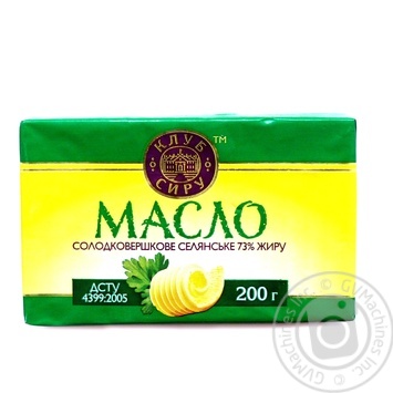 Sweet cream butter Club syru Selyanske 73% 200g - buy, prices for MegaMarket - photo 1