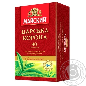 Чай чорний Майский Царська Корона байховий в пакетиках 40х2г купити, ціни на МегаМаркет - фото 4