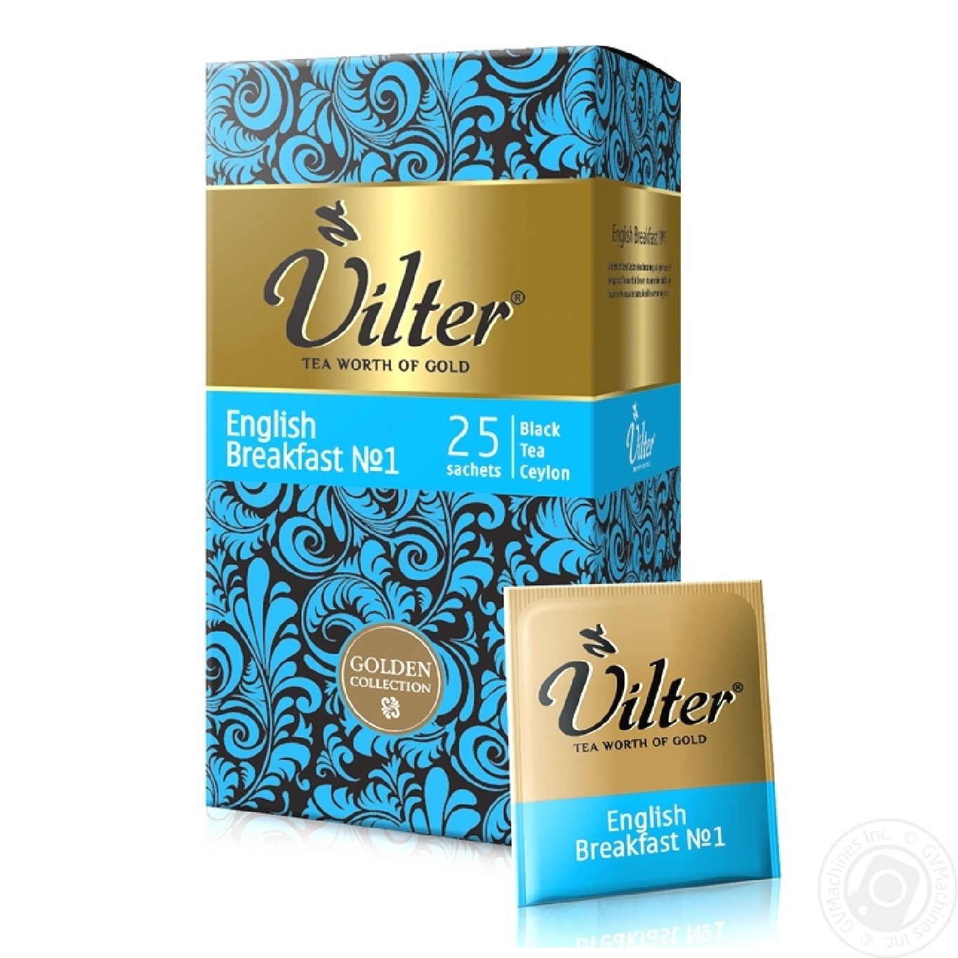 

Чай черный цейлонский байховый VILTER Английский завтрак №1 в пакетиках 25х2г