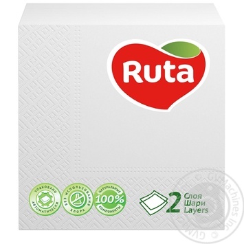 Paper napkins Ruta Double Luxe white 2-ply 24*24cm 40pcs - buy, prices for MegaMarket - photo 1