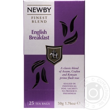 Чай Newby English Breakfast чорний 25х2г х12 купить, цены на МегаМаркет - фото 1