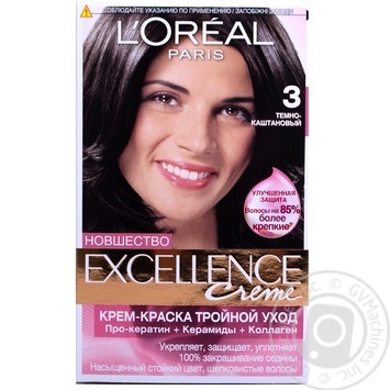 Фарба дволосся Loreal EXELLENCE №3 купити, ціни на МегаМаркет - фото 1