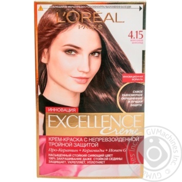 Крем-краска для волос L'Oreal Excellence Creme 4.15 Морозный шоколад купить, цены на МегаМаркет - фото 1