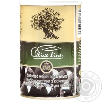 Маслини чорні Olive Line з кісточкою 420г купити, ціни на МегаМаркет - фото 1