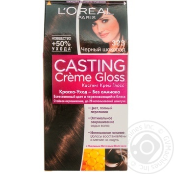 Краска-уход для волос L'Oreal Casting Creme Gloss 323 Черный шоколад без аммиака купить, цены на МегаМаркет - фото 1