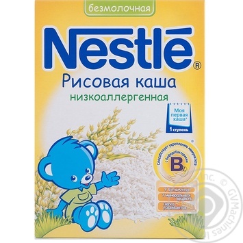 Каша дитяча Нестле рисова безмолочна суха швидкорозчинна з біфідобактеріями з 4 місяців 200г Росія - купити, ціни на - фото 1