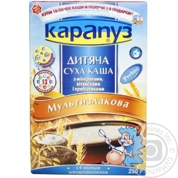 Dry instant multigrain porridge Karapuz for 6+ month babies 250g - buy, prices for NOVUS - photo 1