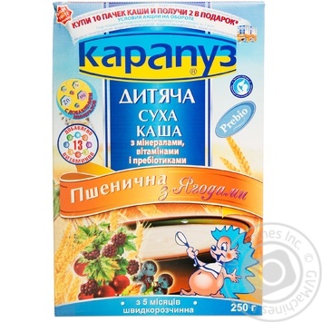 Каша Карапуз Пшенична з ягодами 250г купити, ціни на МегаМаркет - фото 1