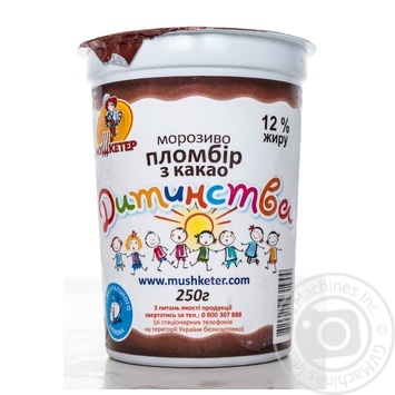 Морозиво Пломбір дитинства з какао Мушкетер 250г купить, цены на МегаМаркет - фото 1