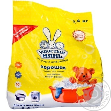 Порошок стиральный Ушастый нянь для стирки детского белья 2.4кг купить, цены на МегаМаркет - фото 1