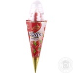 Ice-cream Azhur Ajur strawberries with cream with filler 140g packaged Ukraine