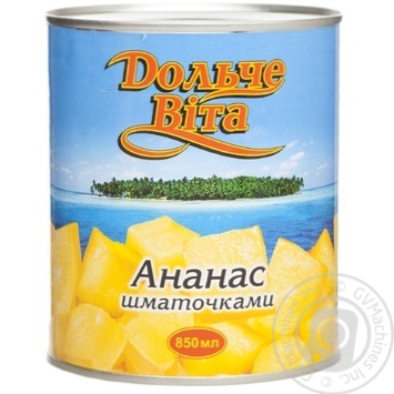 Pineapple chunks Dolce Vita in syrup 820g - buy, prices for NOVUS - photo 1