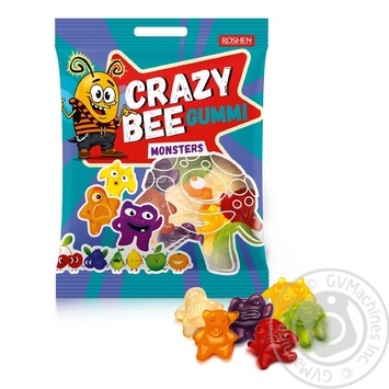 Цукерки желейні Roshen Crazy Bee Gummi Monsters 100г - купити, ціни на NOVUS - фото 1