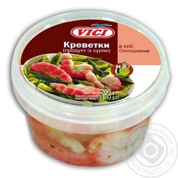 Креветки Vici імітація із сурімі в олії 200г - купити, ціни на Auchan - фото 1