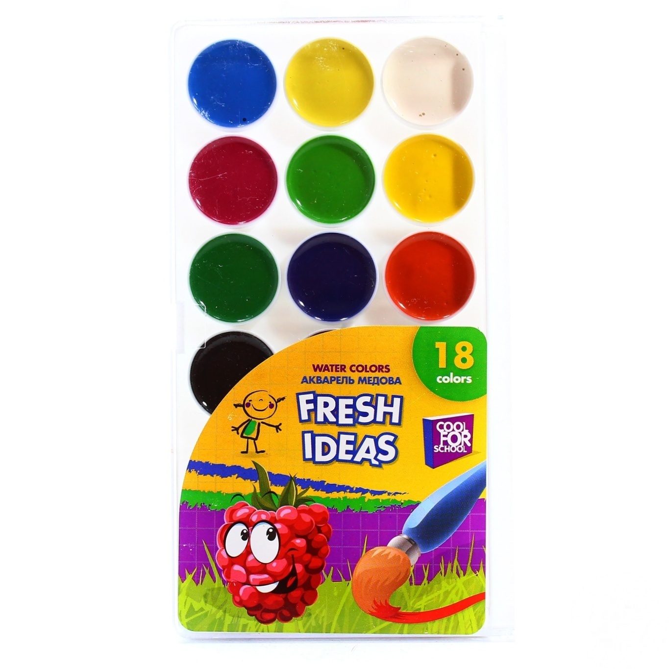 

Краска акварель медовая Cool for school Fresh Idea 18 цветов