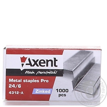 Скобы Axent PRO 24/6 1000шт купить, цены на МегаМаркет - фото 1