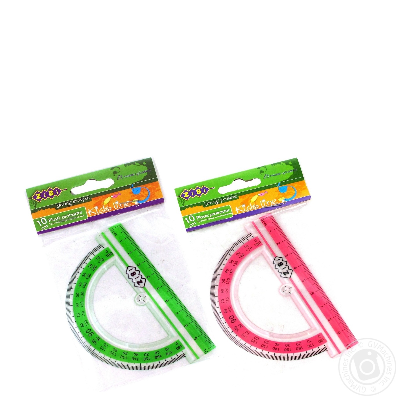 

Транспортир ZiBi с цветной полоской блистер ассорти 100мм
