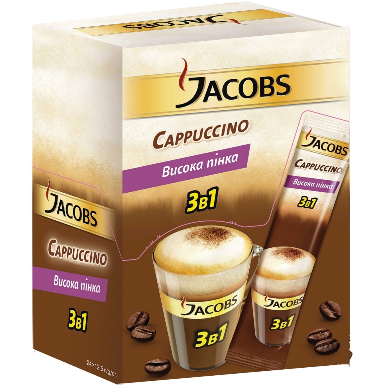 

Напиток кофейный Jacobs 3в1 Cappuccino растворимый 24шт х 12,5г