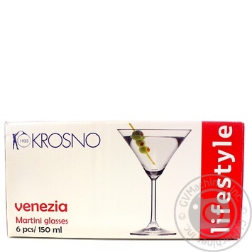 Набір келихів для мартіні Venezia Krosno 150мл - купити, ціни на - фото 1
