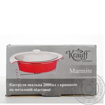 Кастрюля фарфоровая Krauff коралового цвета со стеклянной крышкой 2л - купить, цены на ULTRAMARKET - фото 7